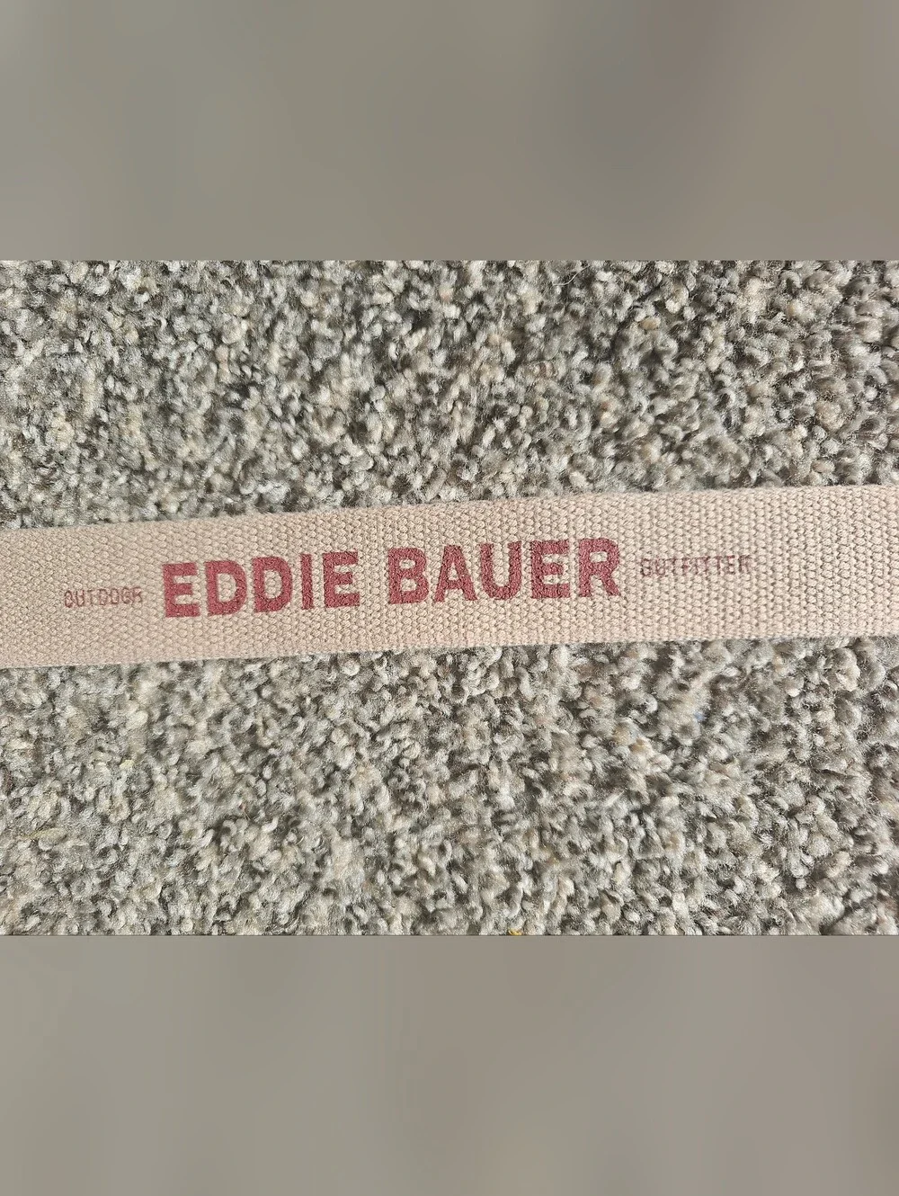Eddie Bauer Beige Canvas Belt with Red Logo